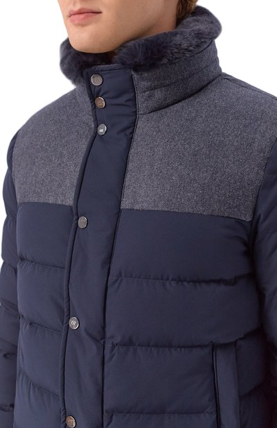 Пуховый бомбер с воротником из кролика HETREGO, арт. 8P512R/B0RIS/FH2-26, фото 5