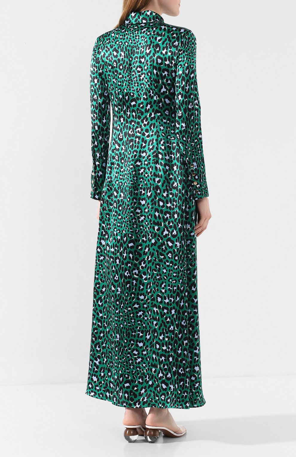 Атласное платье OLIVIA VON HALLE зеленого цвета по цене 78550 руб., арт. AW1946, фото 4 Атласное платье OLIVIA VON HALLE, арт. AW1946, фото 4