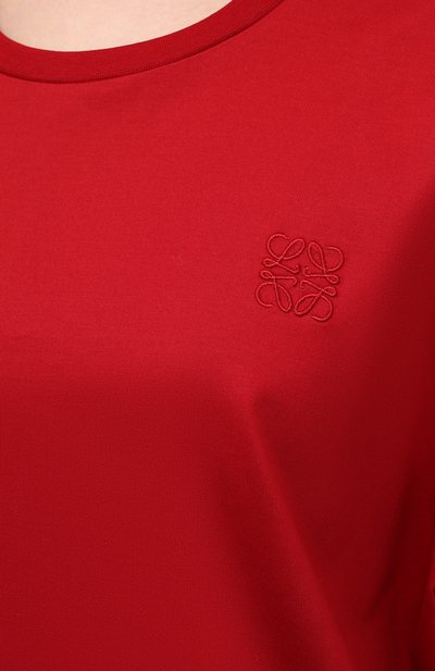 Хлопковая футболка LOEWE красного цвета по цене 41200 руб., арт. S359341XA4, фото 5 Хлопковая футболка LOEWE, арт. S359341XA4, фото 5