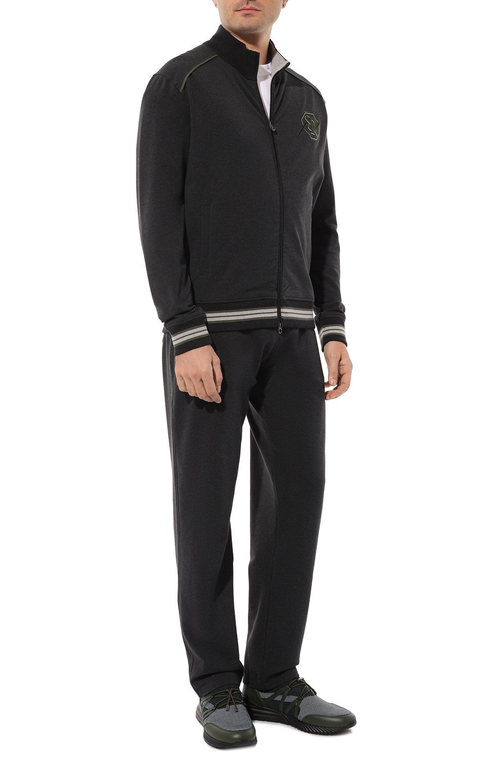 Хлопковые брюки STEFANO RICCI темно-серого цвета по цене 95050 руб., арт. K101028P3D/T23350, фото 2 Хлопковые брюки STEFANO RICCI, арт. K101028P3D/T23350, фото 2