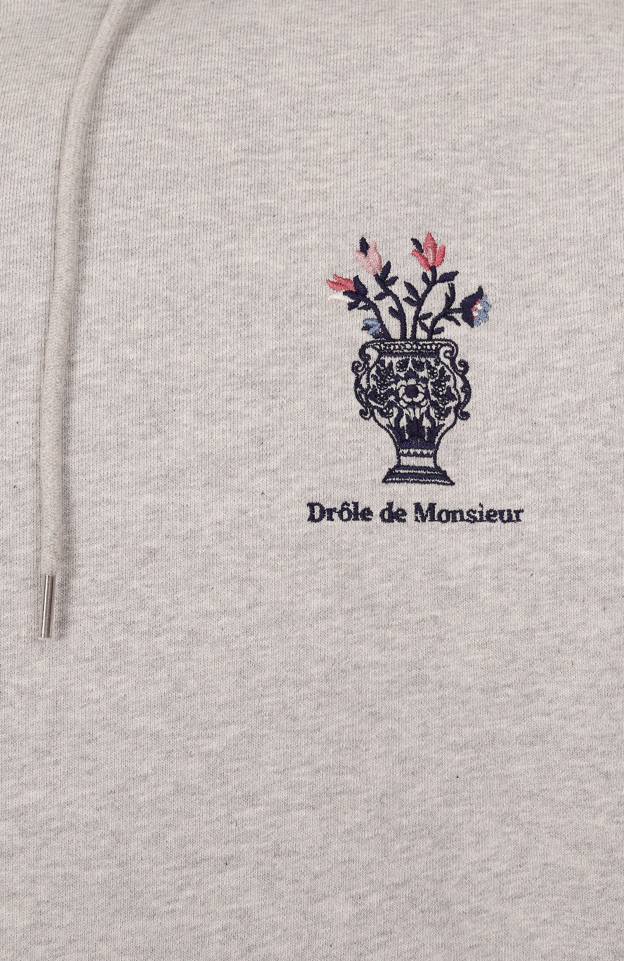 Хлопковое худи DROLE DE MONSIEUR серого цвета по цене 32800 руб., арт. E-H0171-C0127-GY, фото 6 Хлопковое худи DROLE DE MONSIEUR, арт. E-H0171-C0127-GY, фото 6