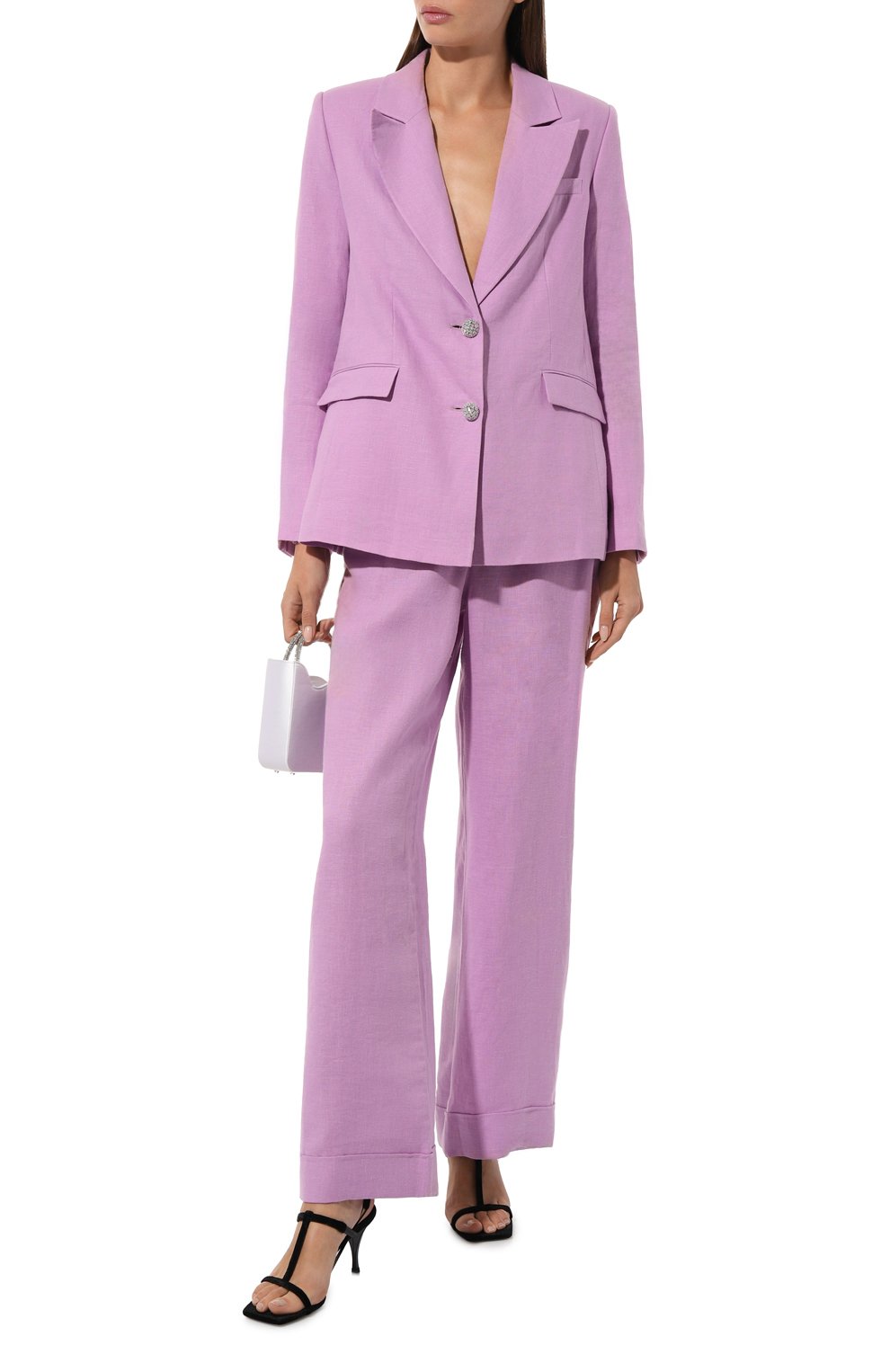 Льняной жакет ALINE фиолетового цвета по цене 28500 руб., арт. AL040701, фото 2 Льняной жакет ALINE, арт. AL040701, фото 2