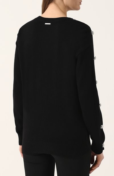 Вязаный пуловер прямого кроя с круглым вырезом MICHAEL MICHAEL KORS, арт. MH76NGEMP5, фото 4