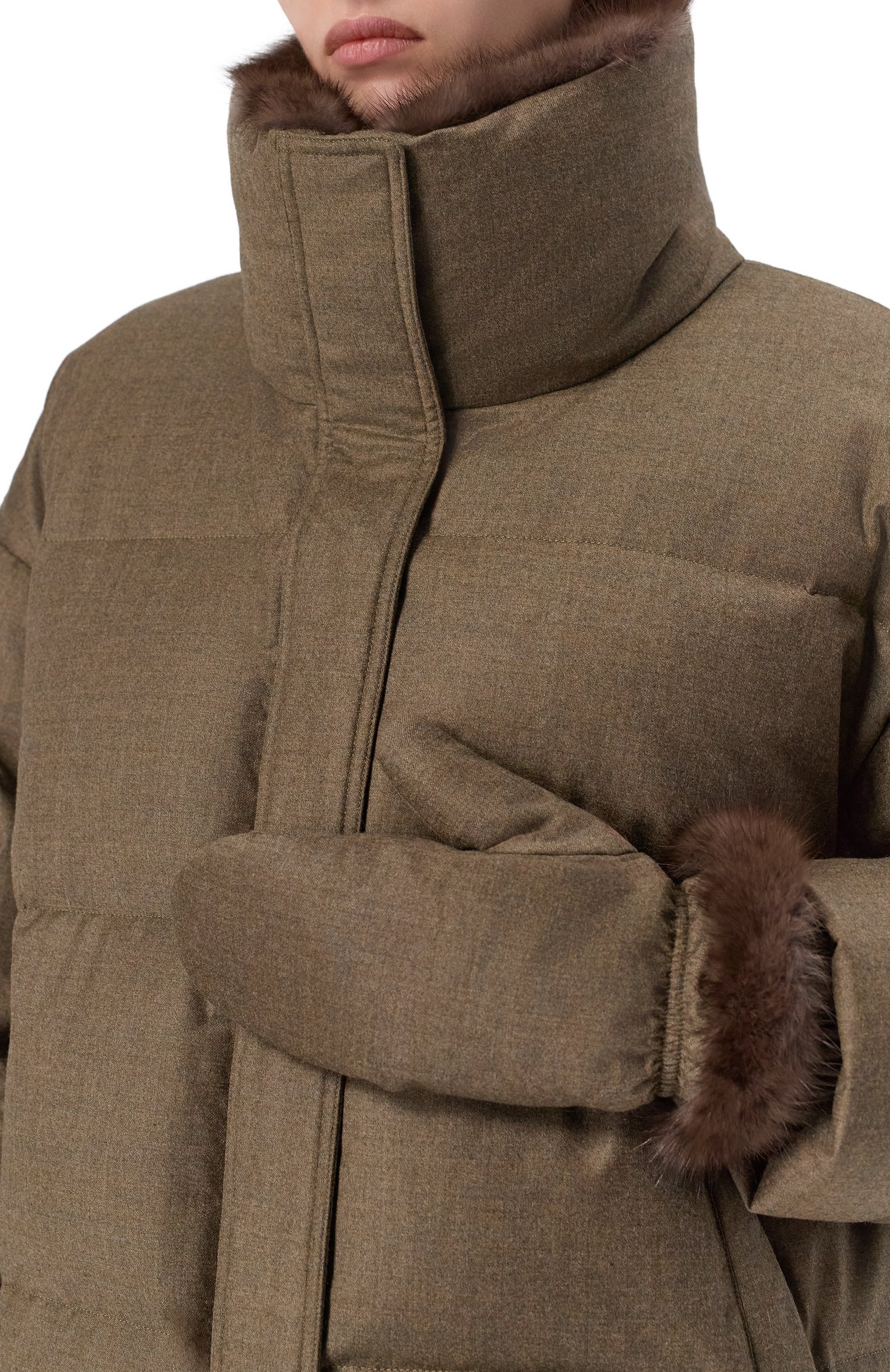 Пуховик с отделкой из соболя YVES SALOMON, арт. 24WYV02766W02W, фото 5