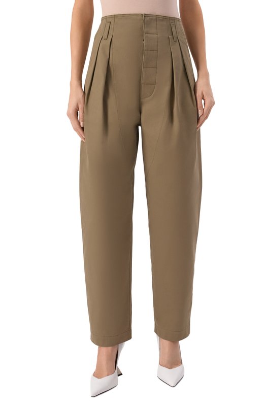 Хлопковые брюки Moschino A0303/5518 Хаки  A0303/5518 Фото 3