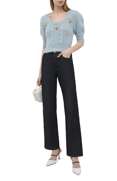 Шерстяной пуловер ALESSANDRA RICH голубого цвета по цене 54400 руб., арт. FAB2461-K3212, фото 2 Шерстяной пуловер ALESSANDRA RICH, арт. FAB2461-K3212, фото 2