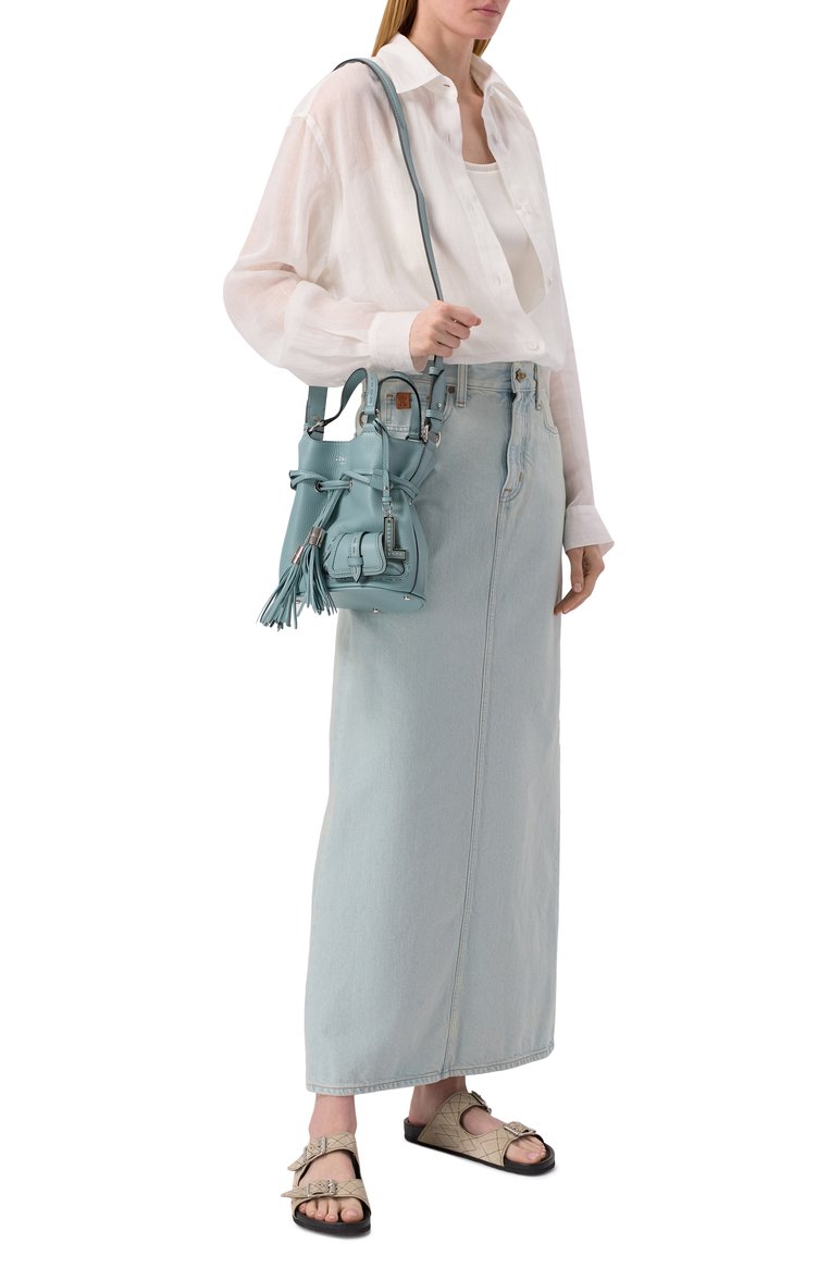 Женская сумка premier flirt small LANCEL голубого цвета, арт. A10109 | Фото 7 (Материал: Натуральная кожа; Автоматизация состава: Проставлено; Ремень/цепочка: На ремешке; Автоматизация ТО: Проставлено; Размер: small)