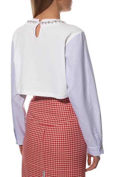 Хлопковый пуловер MIU MIU, арт. MJL816-1V6F-F0009, фото 4