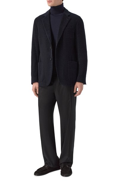 Пиджак из шерсти и вискозы GIORGIO ARMANI темно-синего цвета по цене 354000 руб., арт. GM000140/TE23904, фото 2 Пиджак из шерсти и вискозы GIORGIO ARMANI, арт. GM000140/TE23904, фото 2