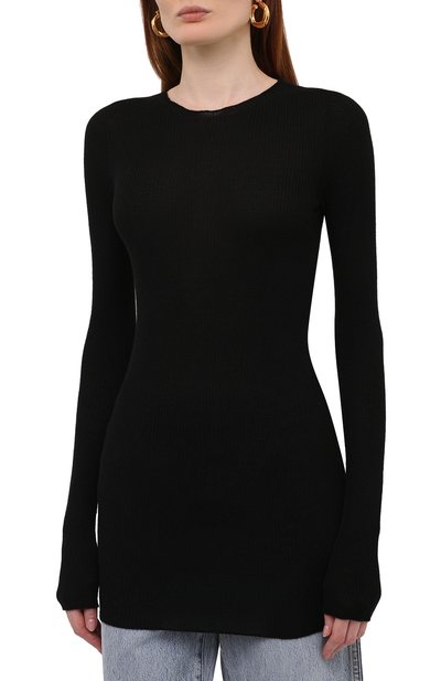 Шерстяной пуловер RICK OWENS черного цвета по цене 45800 руб., арт. RP02A7621/RIBM, фото 3 Шерстяной пуловер RICK OWENS, арт. RP02A7621/RIBM, фото 3