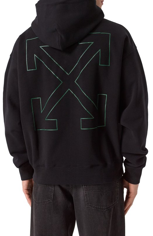 Хлопковое худи Off-White 0MBB085S25FLE00H Чёрный  0MBB085S25FLE00H Фото 4