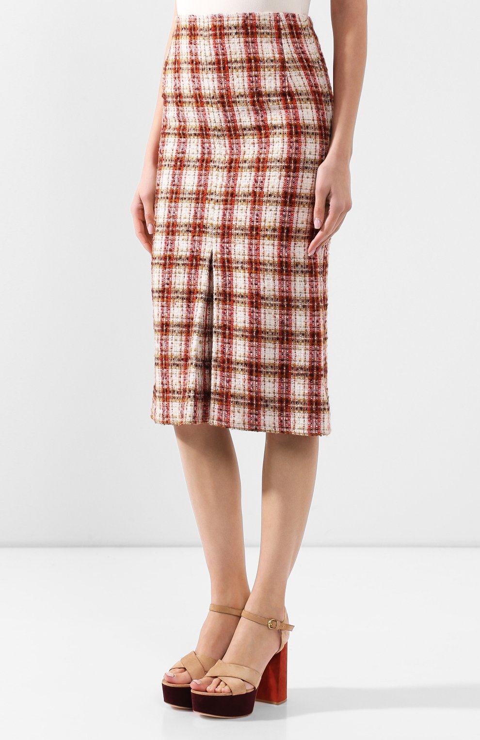 Юбка из смеси шерсти и хлопка VICTORIA BECKHAM, арт. 1120WSK000710A, фото 3