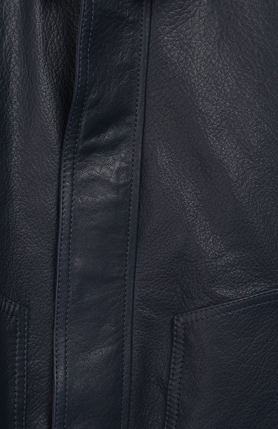 Кожаная куртка BRUNELLO CUCINELLI синего цвета по цене 199000 руб., арт. BPNPEY102B, фото 3 Кожаная куртка BRUNELLO CUCINELLI, арт. BPNPEY102B, фото 3