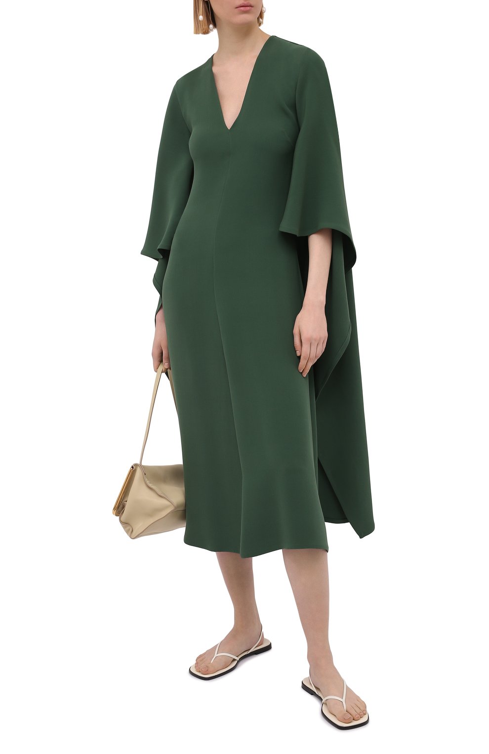 Шелковое платье VALENTINO зеленого цвета по цене 529000 руб., арт. VB3VAUP51MM, фото 2 Шелковое платье VALENTINO, арт. VB3VAUP51MM, фото 2