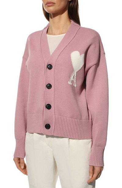 Кардиган из хлопка и шерсти AMI, арт. UKC003.016, фото 3