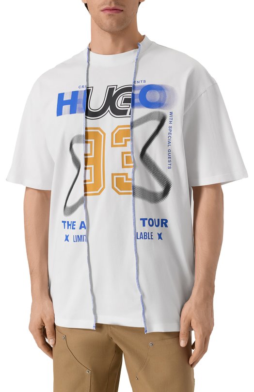Хлопковая футболка HUGO Blue 50544182 Белый  50544182 Фото 3