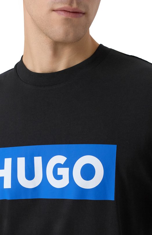 Хлопковая футболка HUGO Blue 50522376 Чёрный  50522376 Фото 5