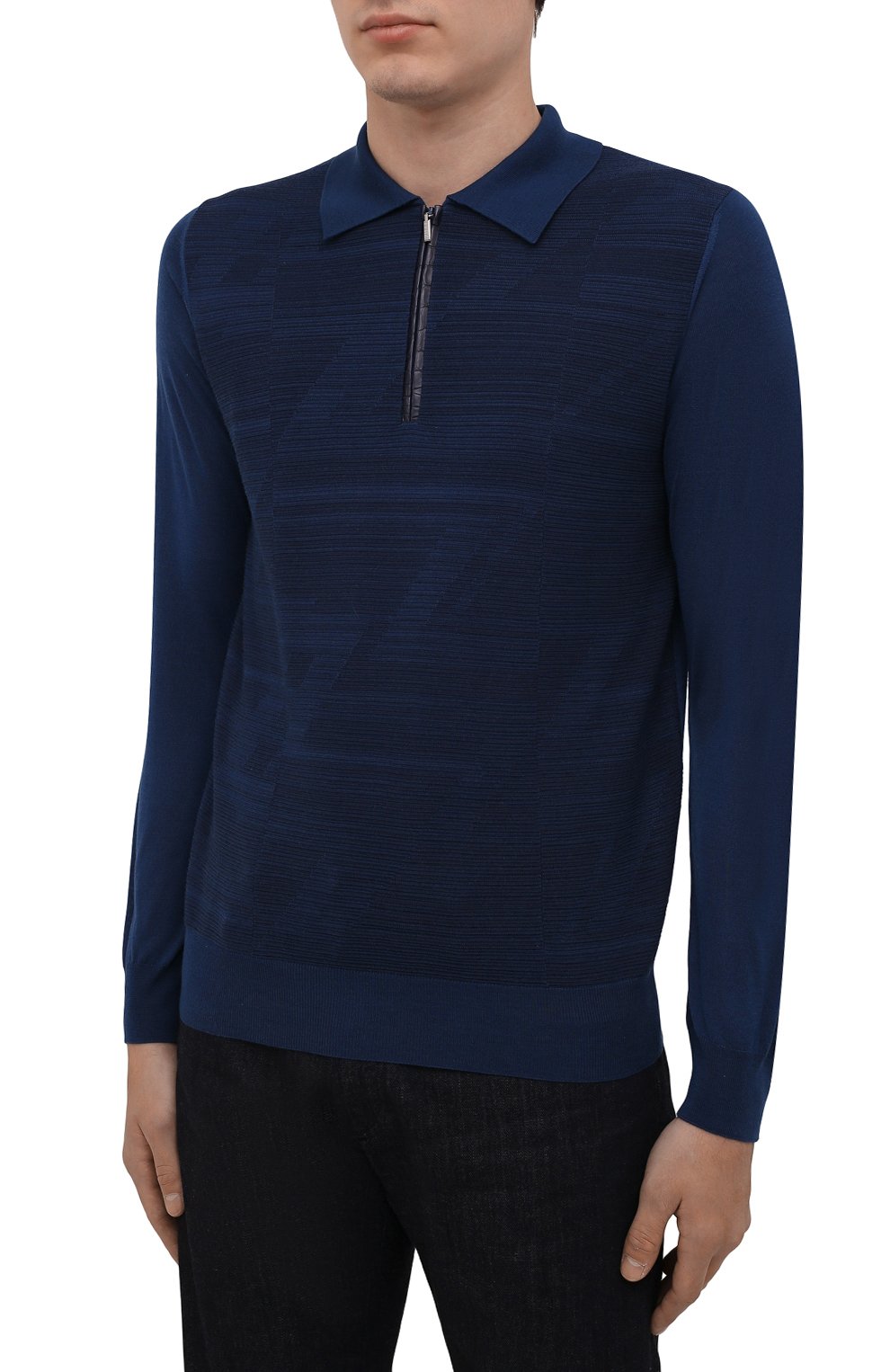 Поло с отделкой из кожи аллигатора ZILLI, арт. MBW-PZ122-MISC1/ML01/AMIS, фото 3