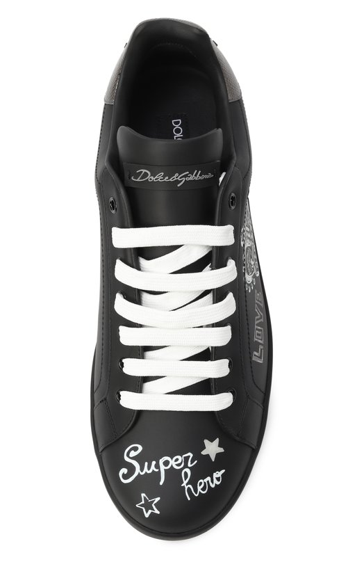 Кожаные кеды Portofino Dolce & Gabbana CS1760/AZ268 Чёрный  CS1760/AZ268 Фото 6