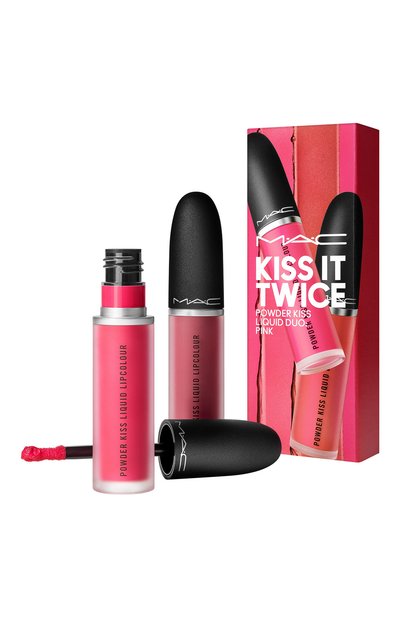 Набор для губ kiss it twice powder kiss liquid duo: pink MAC, арт. NY4X-01, фото 1