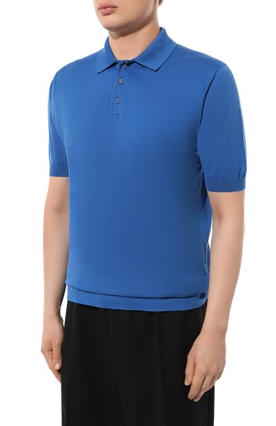 Хлопковое поло KITON синего цвета по цене 81950 руб., арт. UMK0442K1, фото 3 Хлопковое поло KITON, арт. UMK0442K1, фото 3