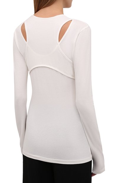 Хлопковый топ LOW CLASSIC молочного цвета по цене 15800 руб., арт. L0W21FW_TS03IV, фото 4 Хлопковый топ LOW CLASSIC, арт. L0W21FW_TS03IV, фото 4