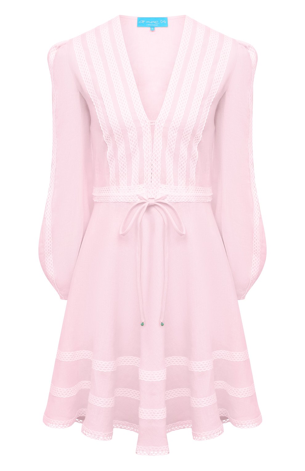 Льняное платье A MERE CO розового цвета по цене 46250 руб., арт. AMC-RSS21-01PW, фото 1 Льняное платье A MERE CO, арт. AMC-RSS21-01PW, фото 1