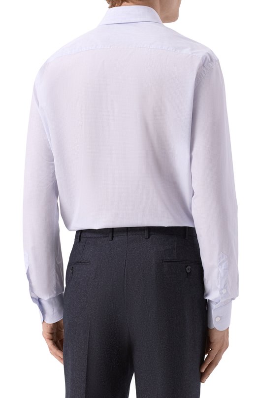 Хлопковая сорочка Brioni RCB10L/0D04H Голубой  RCB10L/0D04H Фото 4