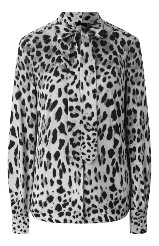 Шелковая блузка Dolce & Gabbana F5T19T/FSADD Леопардовый F5T19T/FSADD