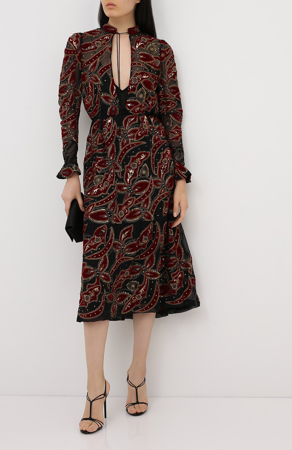 Шелковое платье SAINT LAURENT, арт. 619001/Y115W, фото 2