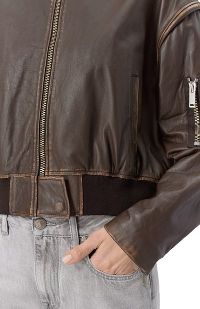 Кожаный бомбер HALFBOY, арт. HS251WL084, фото 5