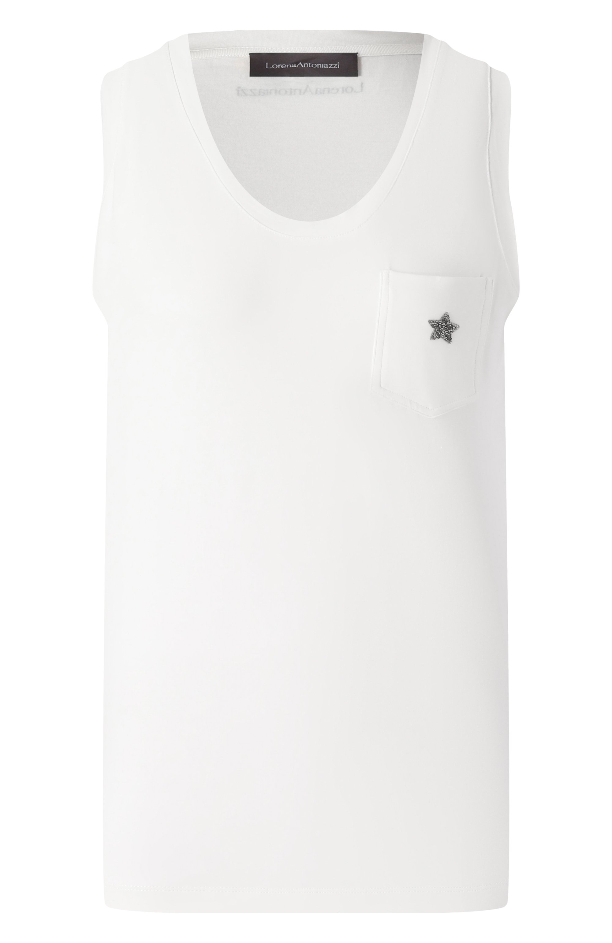 Хлопковый топ LORENA ANTONIAZZI белого цвета по цене 17550 руб., арт. TS21/9999, фото 1 Хлопковый топ LORENA ANTONIAZZI, арт. TS21/9999, фото 1