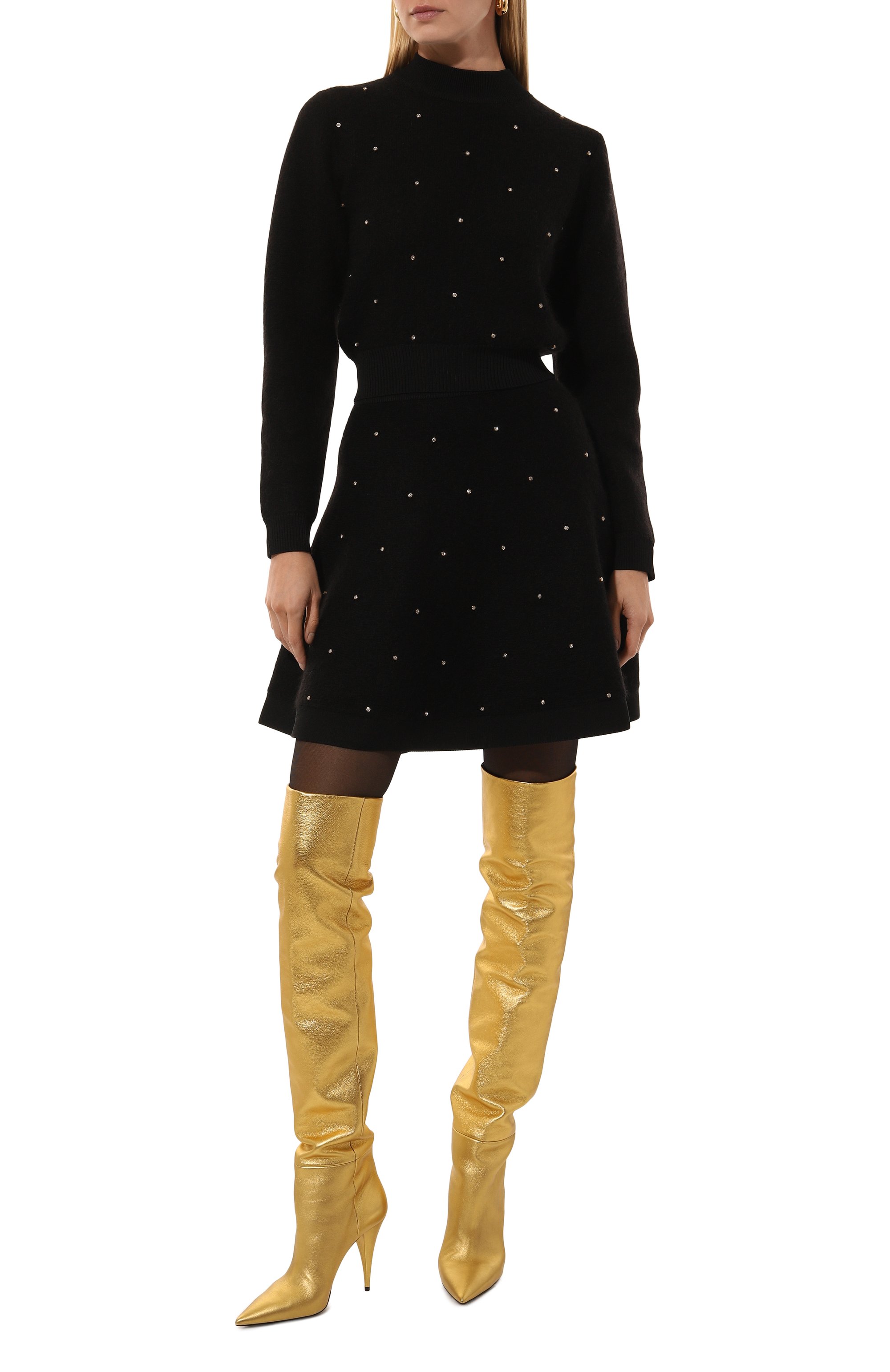 Свитер из шерсти и вискозы NINA RICCI черного цвета по цене 96800 руб., арт. 24AMPU012/ML0559, фото 2 Свитер из шерсти и вискозы NINA RICCI, арт. 24AMPU012/ML0559, фото 2