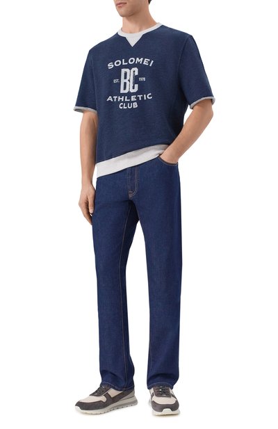 Мужской свитшот из хлопка и льна BRUNELLO CUCINELLI, арт. MR8313378G