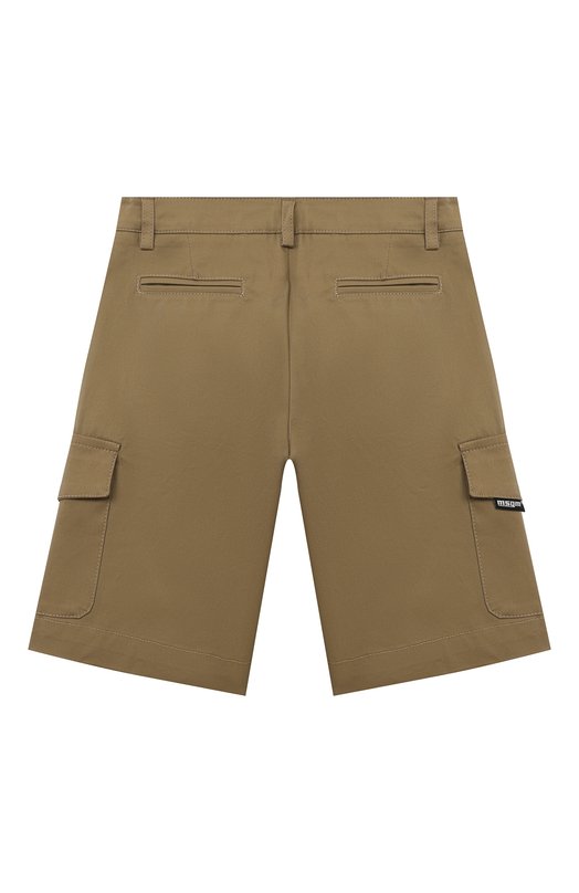 Хлопковые шорты-карго MSGM kids Хаки, фото 2