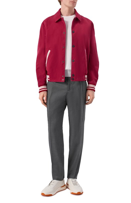 Хлопковый бомбер Kiton UGK153K0739H Бордовый  UGK153K0739H Фото 2