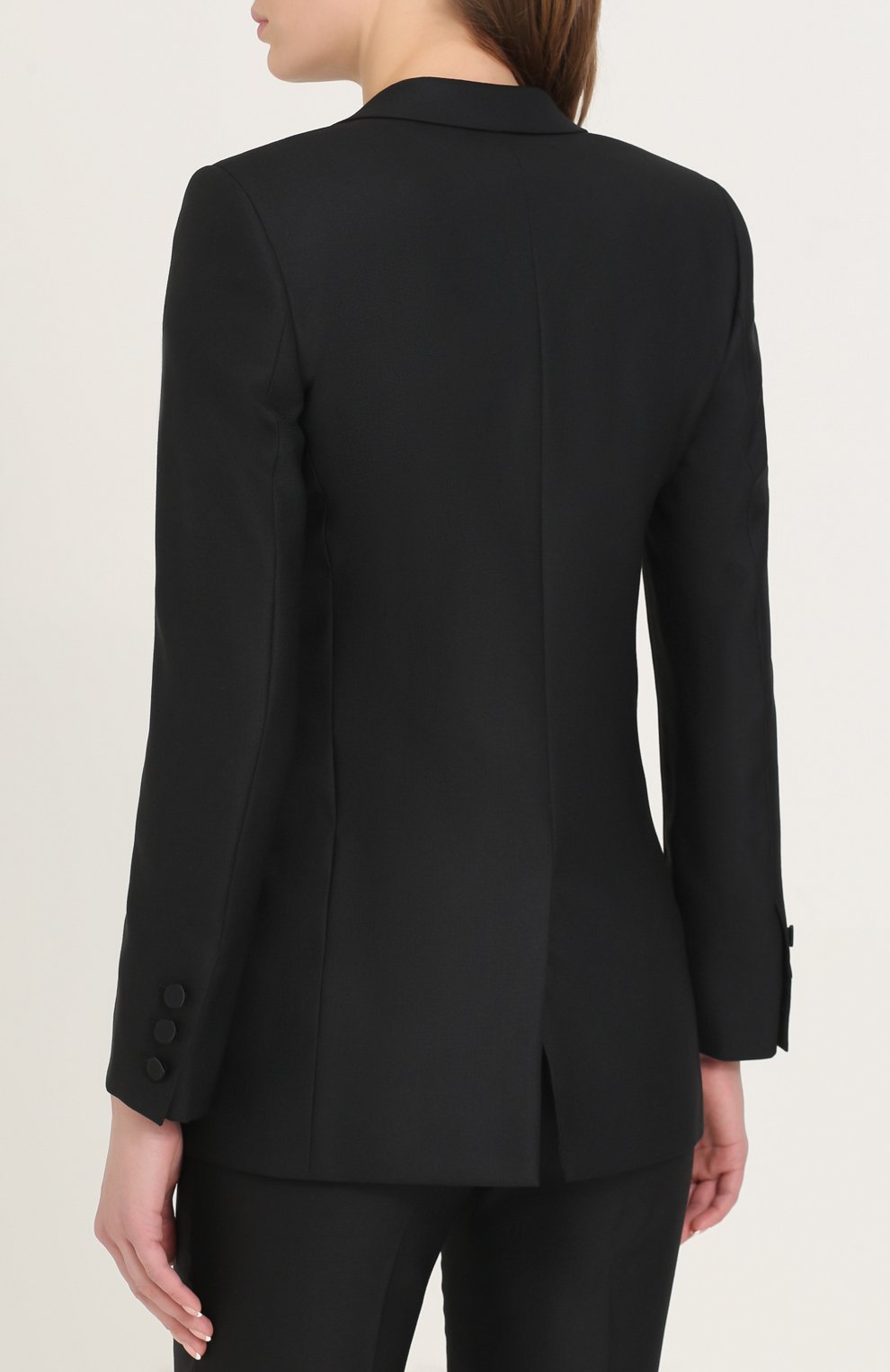 Приталенный жакет на одной пуговице с узкими лацканами SAINT LAURENT, арт. 468626/Y073Q, фото 4