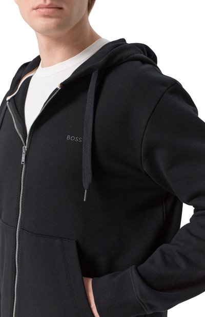 Хлопковая толстовка BOSS черного цвета по цене 25950 руб., арт. 50546405, фото 5 Хлопковая толстовка BOSS, арт. 50546405, фото 5