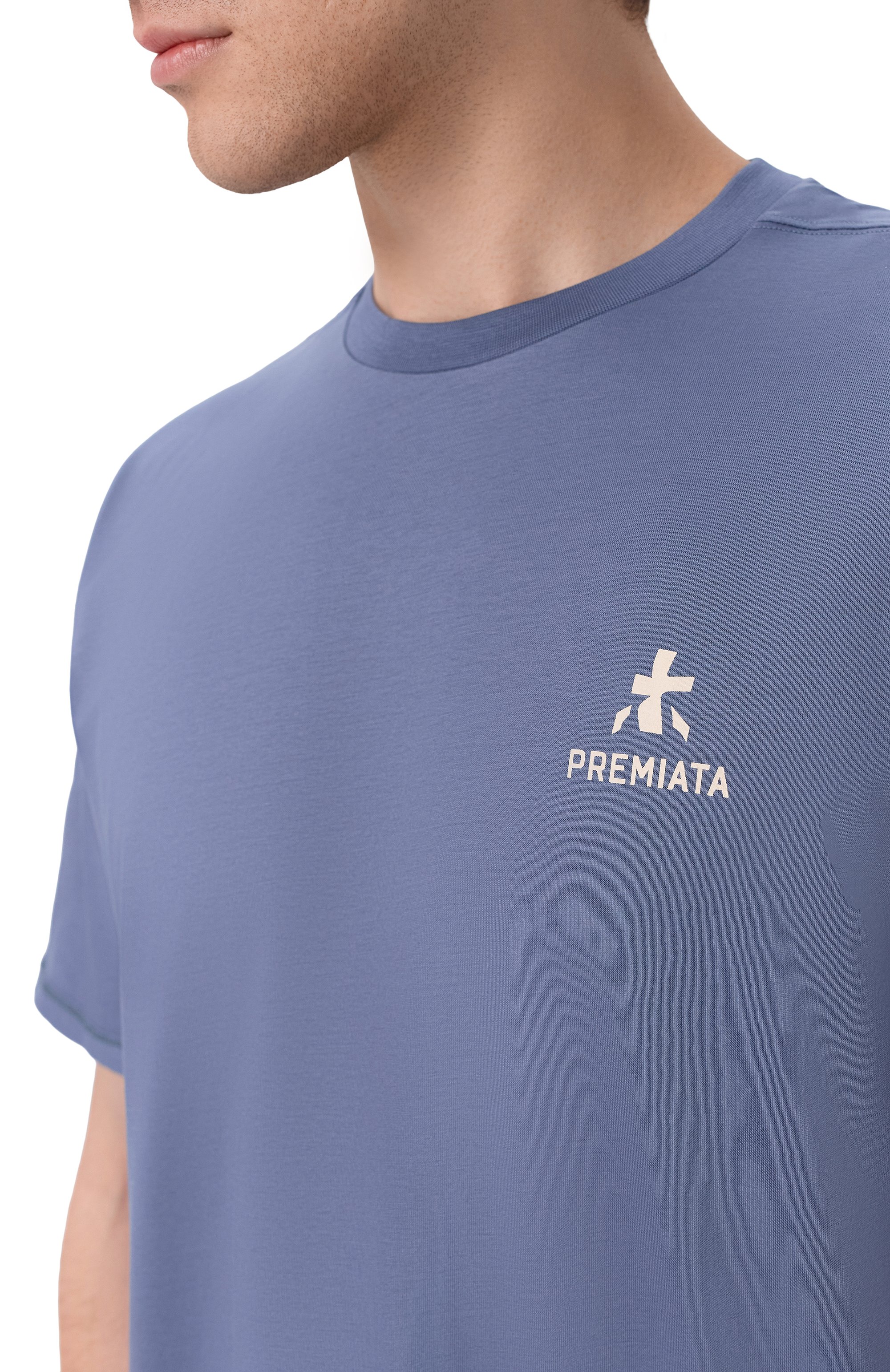 Хлопковая футболка PREMIATA синего цвета по цене 13350 руб., арт. PA1050, фото 5 Хлопковая футболка PREMIATA, арт. PA1050, фото 5