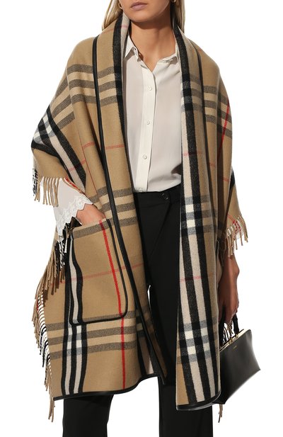 Накидка из шерсти и кашемира helen BURBERRY, арт. 8049692, фото 3