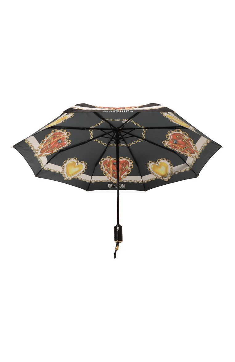 Женский складной зонт MOSCHINO черного цвета, арт. 8951-0PENCL0SEA | Фото 3 (Материал: Металл, Текстиль, Синтетический материал; Нос: Не проставлено)