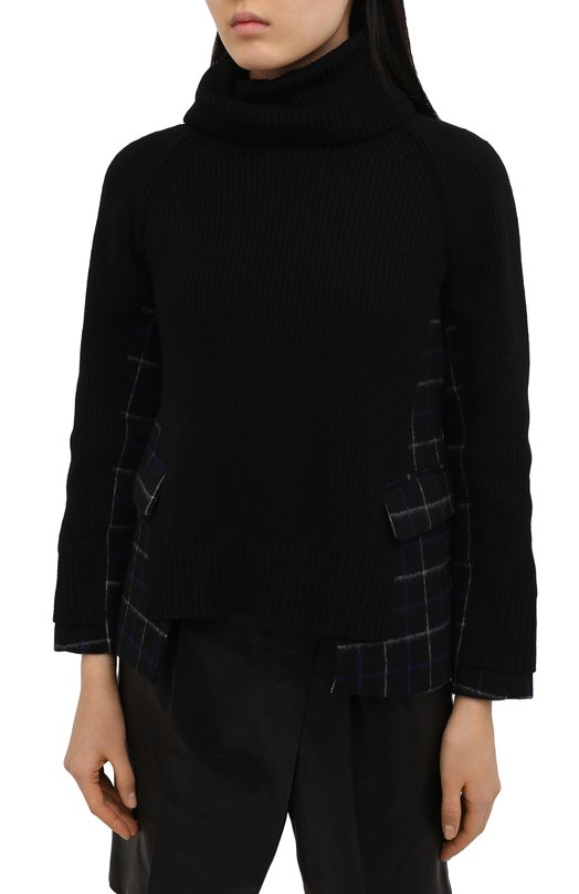 Шерстяной свитер Sacai Чёрный, фото 3