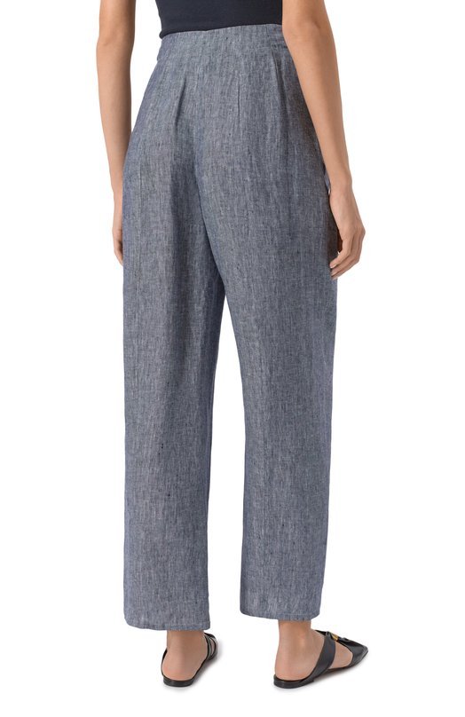 Льняные брюки Emporio Armani EW001572/TE10381 Синий  EW001572/TE10381 Фото 4