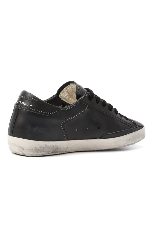 Кожаные кеды Super-Star Golden Goose Deluxe Brand GMF00101.F006896 Чёрный  GMF00101.F006896 Фото 5