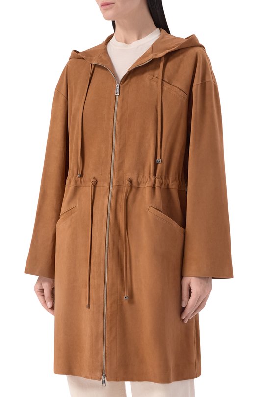 Замшевая парка Kiton D61674K0918F Коричневый  D61674K0918F Фото 3