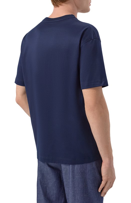 Хлопковая футболка Zilli TSR03RM0100VZBPL0_001 Синий  TSR03RM0100VZBPL0_001 Фото 4