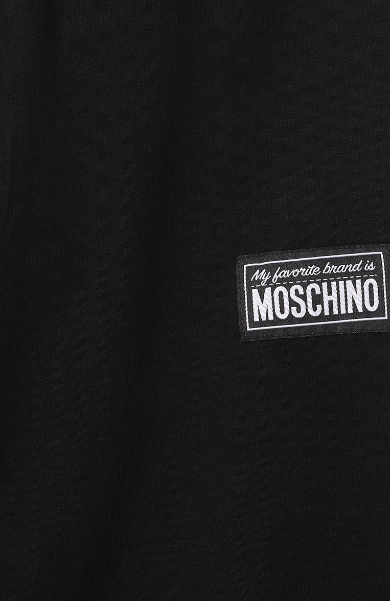 Детская комплект из свитшота и брюк MOSCHINO черного цвета, арт. HUK03Y/LCA58/4-8 | Фото 7 (Материал внешний: Хлопок; Рукава: Длинные; Девочки Кросс-КТ: Костюмы-спорт; Тематический товар: Teddy Bear; Ростовка одежда: 6 лет | 116 см, 4 года | 104 см, 5 лет | 110 см, 8 лет | 128 см)
