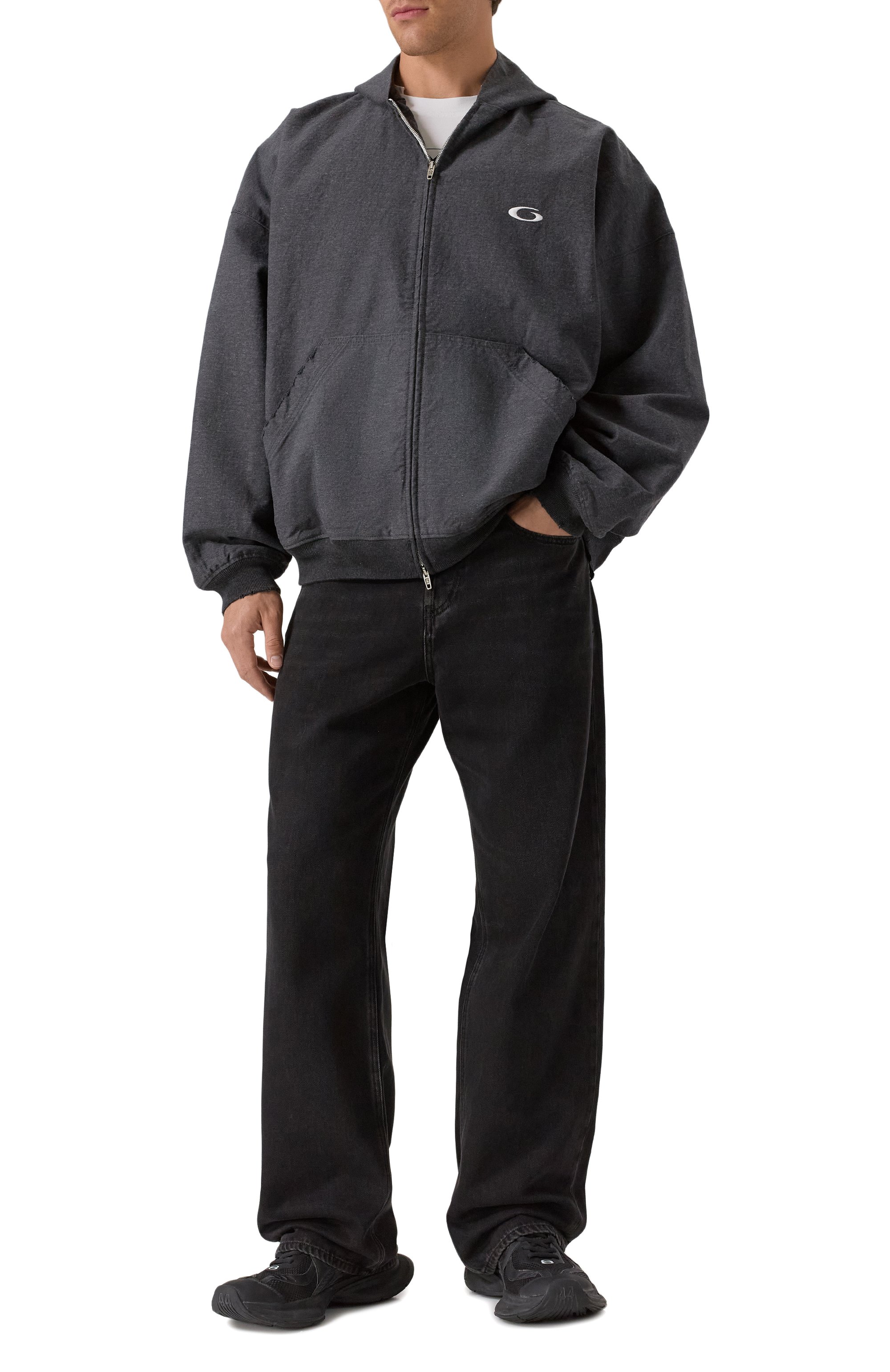 Хлопковая толстовка BALENCIAGA темно-серого цвета по цене 381000 руб., арт. 838688/TSWB3, фото 2 Хлопковая толстовка BALENCIAGA, арт. 838688/TSWB3, фото 2