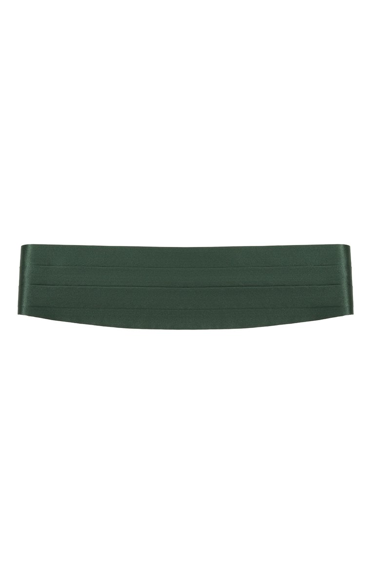 Мужской шелковый камербанд STEFANO RICCI темно-зеленого цвета, арт. GF01U/UNIR | Фото 1 (Материал: Текстиль, Шелк; Материал сплава: Проставлено; Нос: Не проставлено)