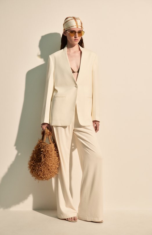 Шерстяной жакет Jil Sander J04BN0108-J40021 Кремовый  J04BN0108-J40021 Фото 8